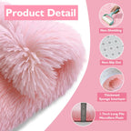 Pink Fluffy Round Area Rugs for Bedroom,3ft Shag Circle Small Area Rugs