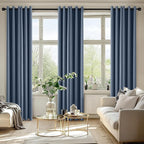 MIULEE Stone Blue Blackout Curtains for Bedroom Living Room 72 Inches Long 2 Panels, Thermal Insulated Room Darkening Drapes Solid Grommet Top Light Blue Window Treatments Set, W40 x L72 Inch