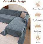 Sectional Couch Covers, 2 Pieces Washable L Shaped Couch Covers Sofa Blanket for Dogs Pet Friendly Sectional Sofa Slipcovers Furniture Covers,71"x 118"+ 71"x 118",(XX-Large,Dusty Blue)