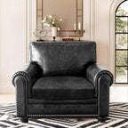 ANARACHON Leather Look Couch Cushion Covers Sofa Seat Slipcovers Sets Couches Furniture Protector for Sectional Armchair Loveseat Pets Kids Stretch Spandex Fabric (1 Cushion Armchair, Dark Grey)