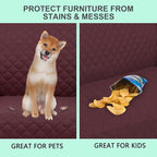 Recliner Chair Covers Reversible Sofa Cover Couch Cover for Pets Lazy Boy Furniture Protector(28''Recliner,Burgundy/Camel)