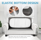 Leather Look Couch Cushion Covers Sofa Seat Slipcovers Sets Couches Furniture Protector for Sectional Armchair Loveseat Pets Kids Stretch Spandex Fabric (1 Cushion Loveseat, Taupe)