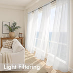 MIULEE White Sheer Curtains 84 Inches Long 4 Panels 54 x 84 Inches