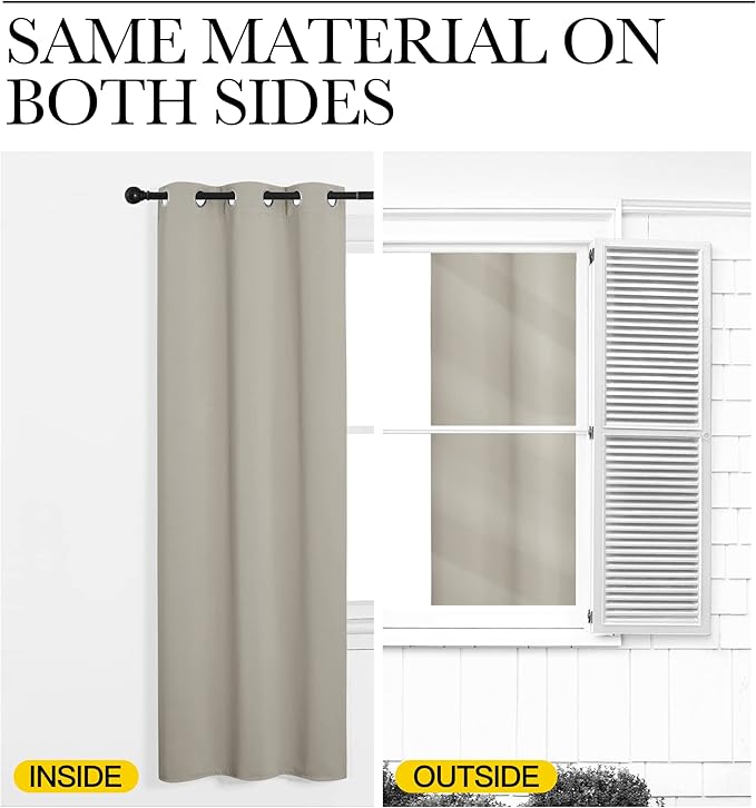 NICETOWN Natural Room Darkening Curtains 90" Long for Boho Farmhouse Home Decoration, Window Treatment Total Privacy Drape Panels for Bedroom Guest Room (55" Wide, Set of 2)
