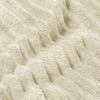 BEDELITE Fleece Blanket King Size – 3D Ribbed Jacquard Soft and Warm Decorative Fuzzy Blankets – Cozy, Fluffy, Plush Lightweight Throw Blankets for Couch, Bed, Sofa(Beige, 108x90 inches)