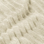 BEDELITE 3D Ribbed Jacquard Beige Blankets Queen Size for Bed, 90x90 Inch