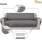 Easy-Going Oversized Chair Sofa Slipcover Reversible Sofa Cover Water Resistant Couch Cover Furniture Protector Cover with Elastic Straps for Pets Dog (Oversized Chair, Gray/Ivory)