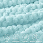 BEDELITE Fleece Blanket Twin for Bed Couch, 3D Jacquard Decorative Cloud Blue Throw Blanket, Soft and Cozy Warm Plush Fuzzy Blanket All Seasons Suitable, 60x80Inches