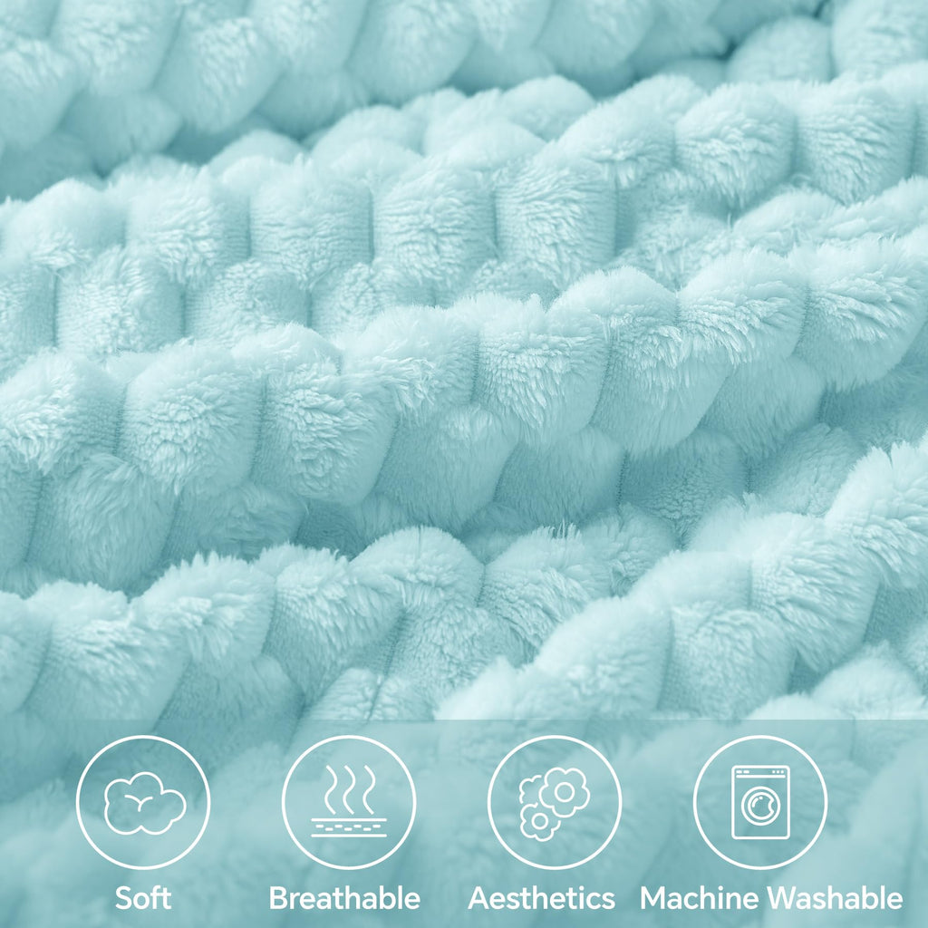 BEDELITE Cloud Blue Twin Blanket for Couch, Soft Cozy Gift for Women, 60*80