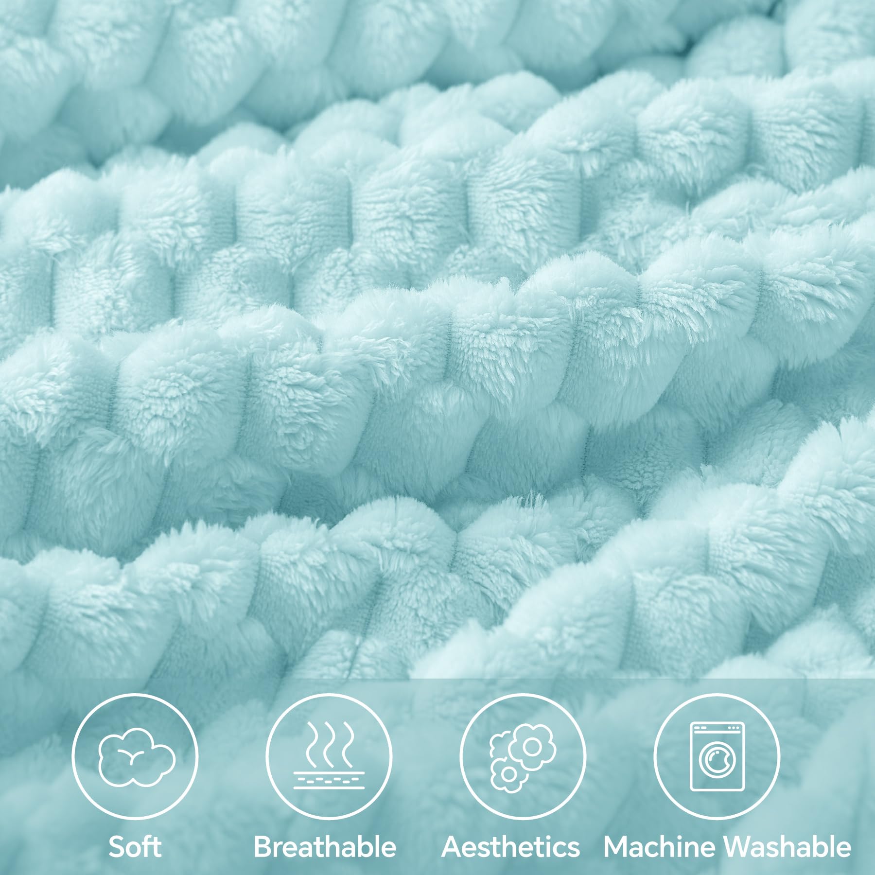 BEDELITE Cloud Blue Twin Blanket for Couch, Soft Cozy Gift for Women, 60*80