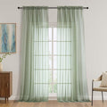 OVZME Sage Green Bedroom Curtains 96 Length for Farmhouse, 59 Inch Extra Wide Light Filtering Voile Drapes Light Airy Window Decor for Patio Door Living Room Bedroom Dining, 59Wx96L Inches