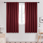 Deconovo Blackout Curtains for Living Room Thermal Insulated Back Tab and Rod Pocket Room Darkening Curtains 52Wx72L Inch Burgundy Red 2 Panels