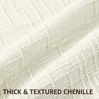decorUhome Summer Cream White Chenille Throw Pillow Covers 16x16 Set of 2 Textured Soft Cozy Slubby Couch Pillow Covers Modern Farmhouse Boho Decorative Pillow Cases for Bed Sofa Living Room