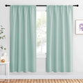 NICETOWN Blackout Curtains for Living Curtains, Aqua Blue, 1 Pair, 34-inch W x 72-inch L, Home Decorations Thermal Insulated Solid Pole Top Blackout Drapes for Living Room