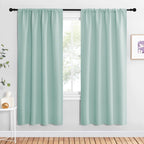 NICETOWN Blackout Curtains for Living Curtains, Aqua Blue, 1 Pair, 34-inch W x 72-inch L, Home Decorations Thermal Insulated Solid Pole Top Blackout Drapes for Living Room