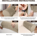 Couch Arm Covers 2 Pcs Sofa Armrest Covers Stretch Couch,Armrest Cover for Chairs Scratch-Resistant Sofa Arm Cover Armchair Slipcovers,Leather Brown