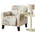 Great Bay Home Reversible Patchwork Chair Cover - Washable Slipcover Furniture Protector with Elastic Straps - Perfect for Kids & Pets - Box-Stitched Detail (Taupe)