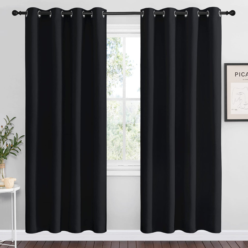 NICETOWN Cappuccino Blackout Curtains for Kitchen 55" w x 78" L 2 Panels