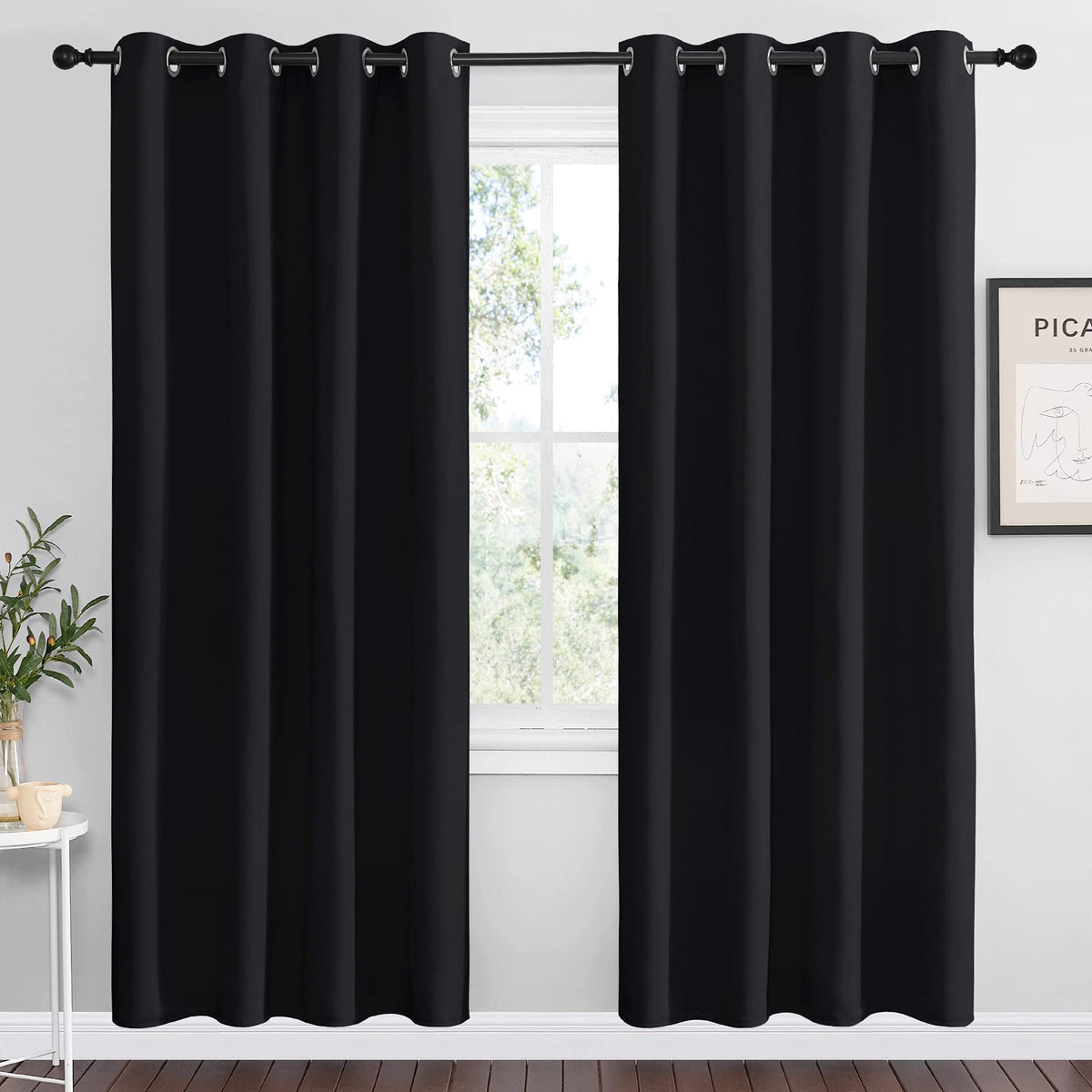NICETOWN Cappuccino Blackout Curtains for Kitchen 55" w x 78" L 2 Panels