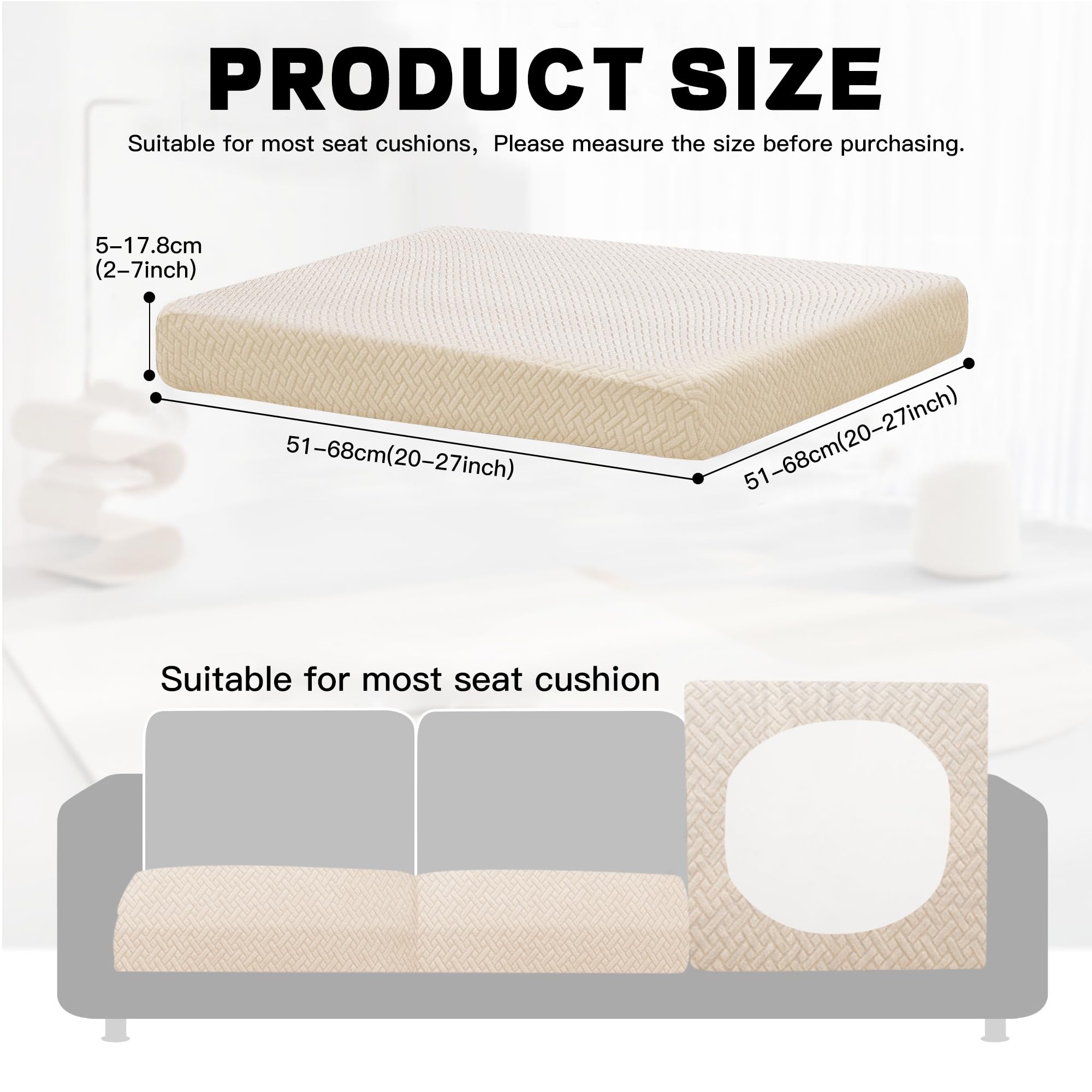 DREAHOTEXTIL 8Pcs Outdoor Cushion Covers, Patio Cushion Covers
