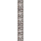 Lansny Modern Abstract Runner Rug 2.6x18, Dark Light Brown White Washable Long Kitchen Runner Non-Slip Soft Hallway Rug Runner Thin Print Faux Wool Carpet for Entryway Bedroom Laundry Room Indoor