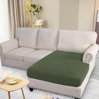 H.VERSAILTEX Super Stretch Individual Chaise Cover Sectional Couch Covers for L Shaped Sofa Both Left/Right Featuring Thick Jacquard Textured Twill Fabric (1 Piece Chaise Cover, Bronze Green)