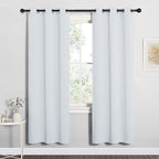 NICETOWN Room Darkening Draperies Curtains, Window Treatment Thermal Insulated Grommet Room Darkening Curtains/Drapes for Bedroom (Greyish White, 2 Panels, 34 by 72)