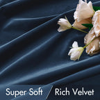 MIULEE Navy Blue Velvet Curtains 52x90 inches Luxury Blackout Curtains