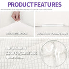 ZNSAYOTX Stretch Oversized Couch Cover Universal Sofa Covers for Living Room Dogs Pet Furniture Protector Spandex Extra Large Sofa Slipcovers with Anti Slip Foam Sticks (White, XL Sofa)