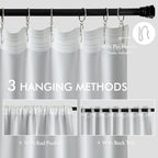 MIULEE Back Tab Light Blocking Curtains 108 Inch Long 2 Panels Set for Living Room Bedroom Privacy, Greyish White Rod Pocket/Pinch Pleated Extra Long Thermal Insulated Room Darkening Blackout Drapes