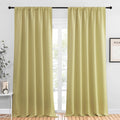 NICETOWN Blackout Curtains for Living Curtains, Paler Yellow, 2 Panels, 52 by 95, Room Darkening Window Curtain Panels, Easy-Care Solid Thermal Insulated Draperies/Drapes for Daughter Room