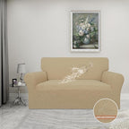 Easy-Going 100% Waterproof Loveseat Couch Cover, Dual Waterproof Sofa Cover, Stretch Jacquard Sofa Slipcover, Leakproof Furniture Protector for Kids, Pets, Dog and Cat (Loveseat, Sand)
