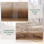 ORINOVA Beige Faux Sheepskin Fluffy Fur Rugs for Bedroom Machine Washable 2x4 Shag Area Rugs for Living Room Office Furry Nursery Rug