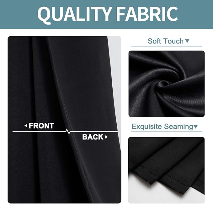 ChrisDowa Blackout Curtains for Bedroom and Living Room 63 Inches Long