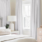 MIULEE 100% Blackout Linen Curtains for Bedroom 52x108 Inches Grayish White