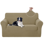 U-NICE HOME Loveseat Cover Stretch Couch Cover Sofa Slipcover, Sand