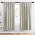 NICETOWN Blackout Curtains for Living Curtains, Room Darkening Window Curtain Panels, Easy-Care Solid Thermal Insulated Draperies/Drapes for Daughter Room (Natural, 2 Panels, 52 by 72)