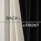 MIULEE Linen Texture Curtains for Bedroom Solid 100% Blackout Thermal Insulated Halloween Black Curtains Grommet Room Darkening Drapes for Living Room Nursery 52x96 Inch (2 Panels)