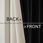 MIULEE 100% Blackout Linen Curtains for Bedroom 52x84 Inches Black