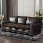 Leather Look Couch Cushion Covers Sofa Seat Slipcovers Sets Couches Furniture Protector for Sectional Armchair Loveseat Pets Kids Stretch Spandex Fabric(3 Cushion Sofa, Brown)