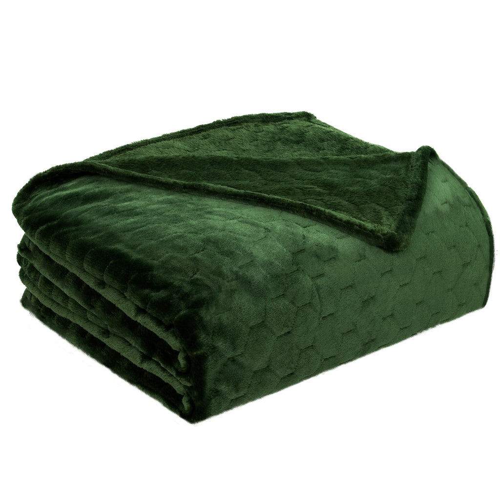 TOONOW Fleece Blanket Super Soft Cozy Throw Blanket 50" x 60", Lightweight Fuzzy Comfy Textured Flannel Blanket Warm Plush Throw Blankets for Couch, Sofa, Bed, Olive Green