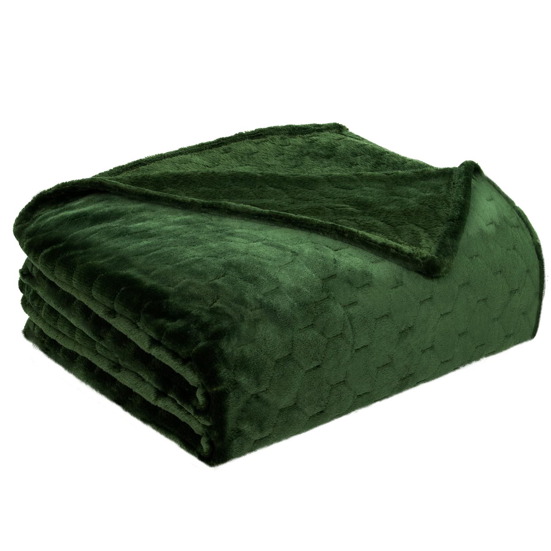 TOONOW Fleece Blanket Super Soft Cozy Throw Blanket 50" x 60", Lightweight Fuzzy Comfy Textured Flannel Blanket Warm Plush Throw Blankets for Couch, Sofa, Bed, Olive Green