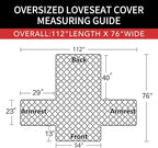 Easy-Going Sofa Slipcover Reversible Loveseat Sofa Cover Couch Cover for 2 Cushion Couch Furniture Protector with Elastic Straps for Pets Kids Dog Cat (Oversized Loveseat, Dark Blue/Ivory)