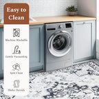 Rugflix 6x9 Area Rugs for Living Room, Washable Light Grey Large Rug