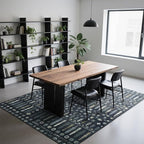 Washable Rugs 8x10 Area Rugs for Living Room,Bedroom,Dining Room- Soft Low Pile Stain-Resistant Carpet with Non-Slip Rubber Backing,Vintage Large Area Rug for Nursery Home Office Decor