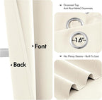 MIULEE Beige White Blackout Curtains for Bedroom Living Room 63 Inches Long 2 Panels, Thermal Insulated Room Darkening Drapes Solid Grommet Noise Reduction Light Blocking Window Treatments 40x63 Inch