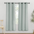 NICETOWN Sage Green Thick Linen Curtains 72" Length, Grommet Privacy Window Treatments Linen Weave with Light Penetration Vertical Drapes for Farmhouse/Home Office, W42 x L72, 2 Panels