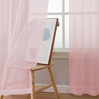 Simplebrand Blush Sheer Curtains 84 Inches Long, Light Filtering Rod Pocket Solid Color Window Sheer Curtain Panels, Elegant Curtains & Drapes for Living Room, Bedroom 2 Panels, 59" W x 84" L
