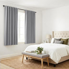 Pony Dance Short Curtains Half Window Curtains for Kitchen,Small Drapes for Bathroom Window, Wide 29 x Long 24 inches per Panel, Silver Grey, Set of 2