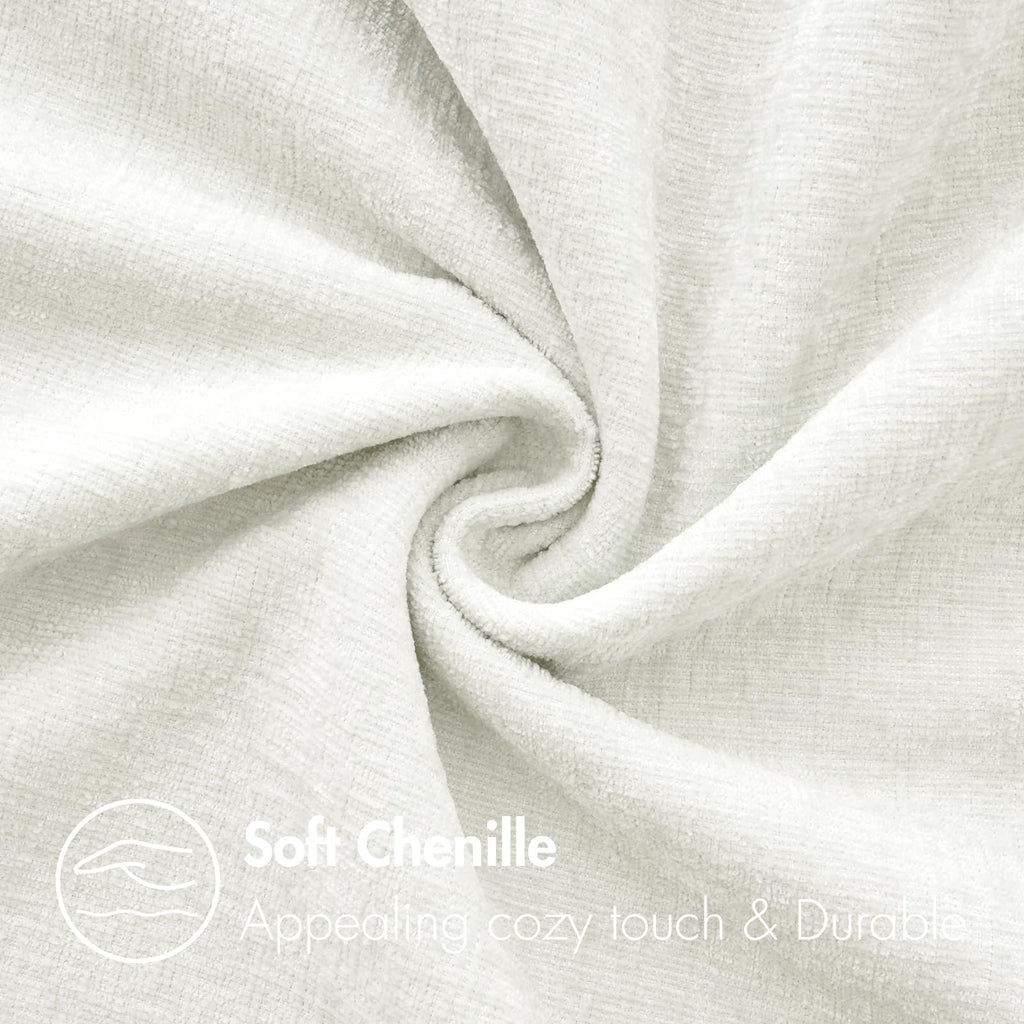 MIULEE Soft Chenille Throw Pillow Covers White 18x18 Inch Pack of 2